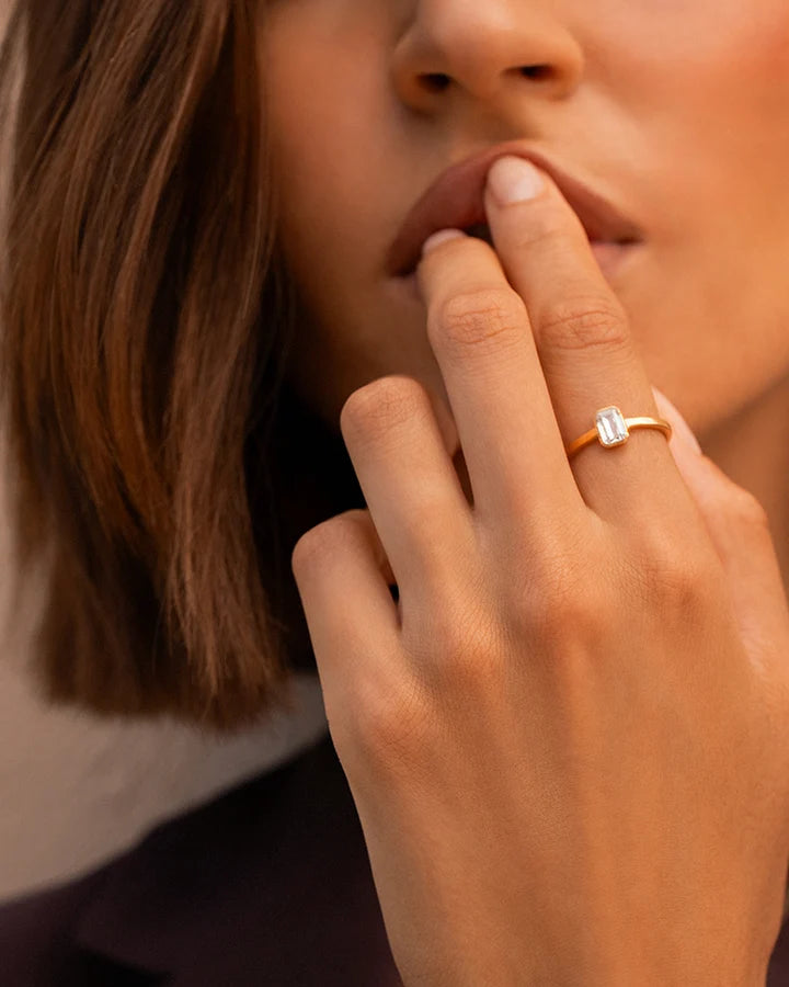 RUE DES MILLE - Anello Solitarie Emerald Cut