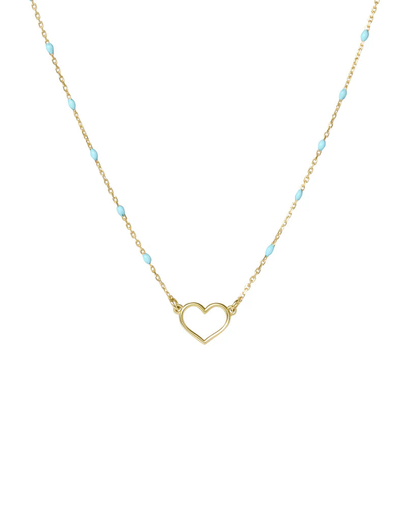 RUE DES MILLE - Girocollo cuore traforato e catena semino smaltato - ORO18KT
