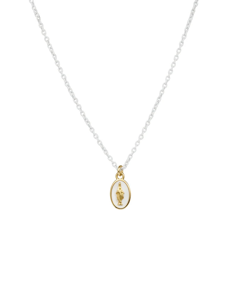 RUE DES MILLE - Girocollo Madonna smalto e catena verniciata - ORO18KT