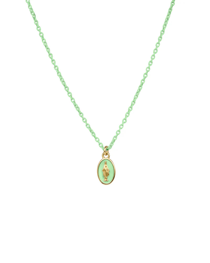 RUE DES MILLE - Girocollo Madonna smalto e catena verniciata - ORO18KT