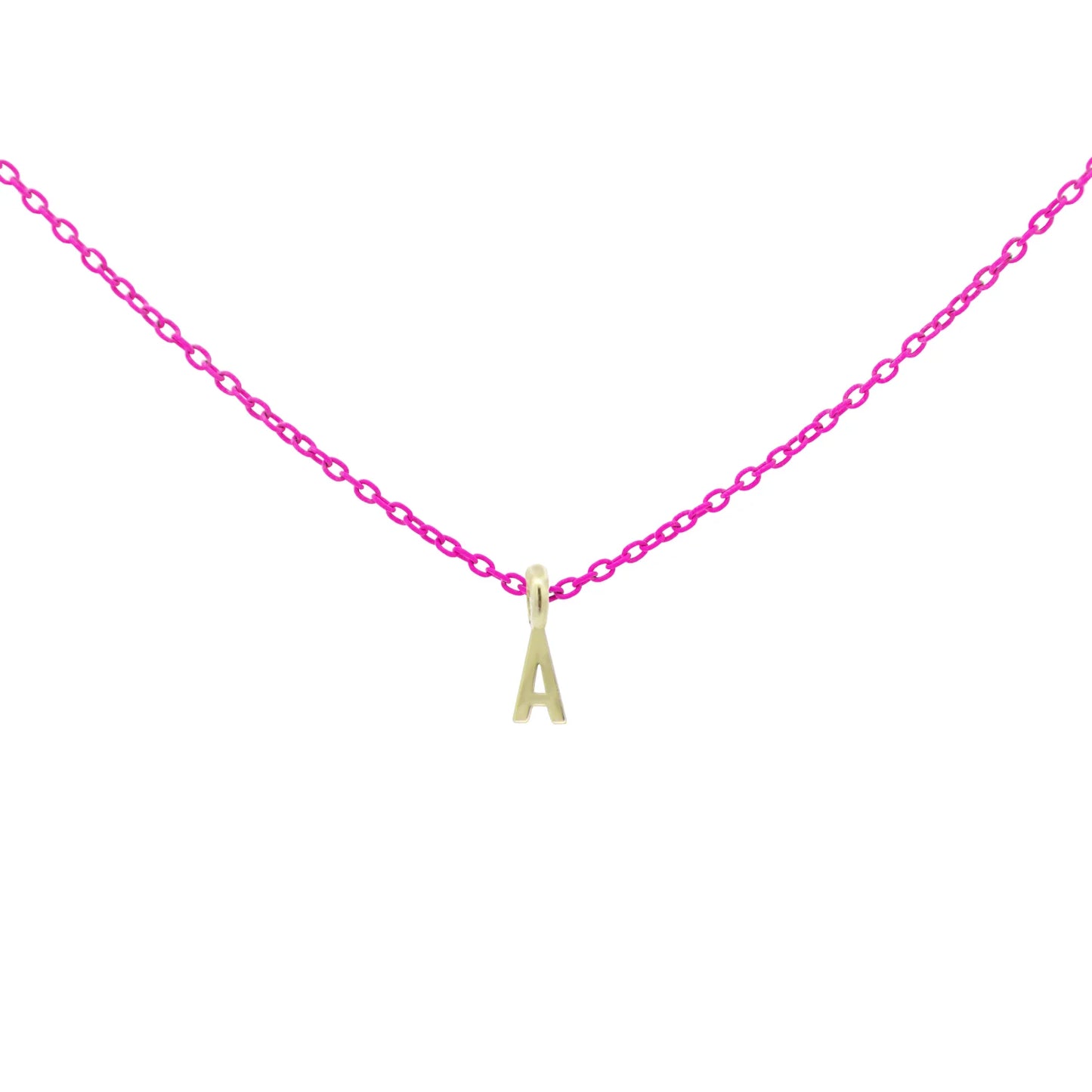 RUE DES MILLE - Girocollo Lettera 18K Fucsia Fluo