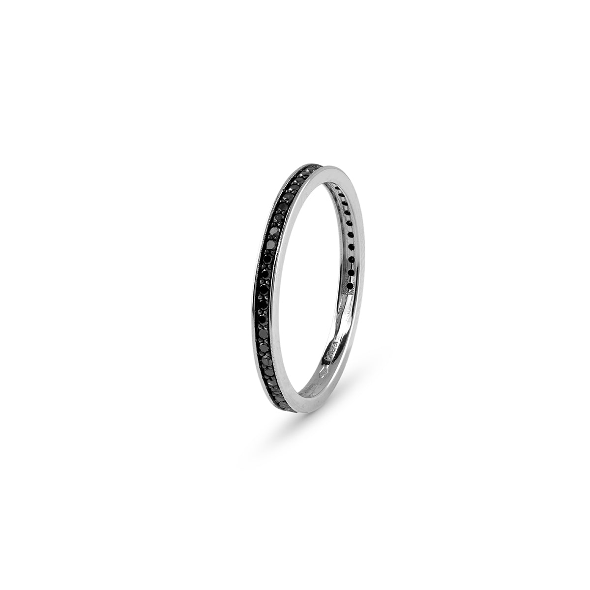 BLISS - Fedina in Oro Bianco con diamante black