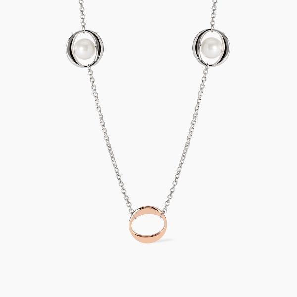 2JEWELS - Collana in acciaio 316L PVD rosé perle conchiglia