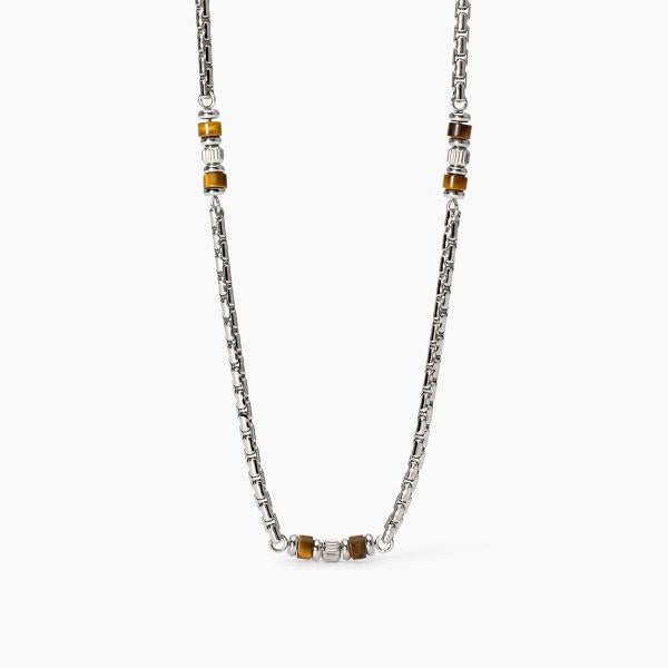 2JEWELS - Collana in acciaio 316L occhio di tigre