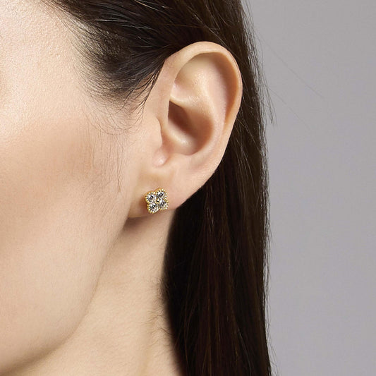 MABINA - Orecchini con fiore in zirconi