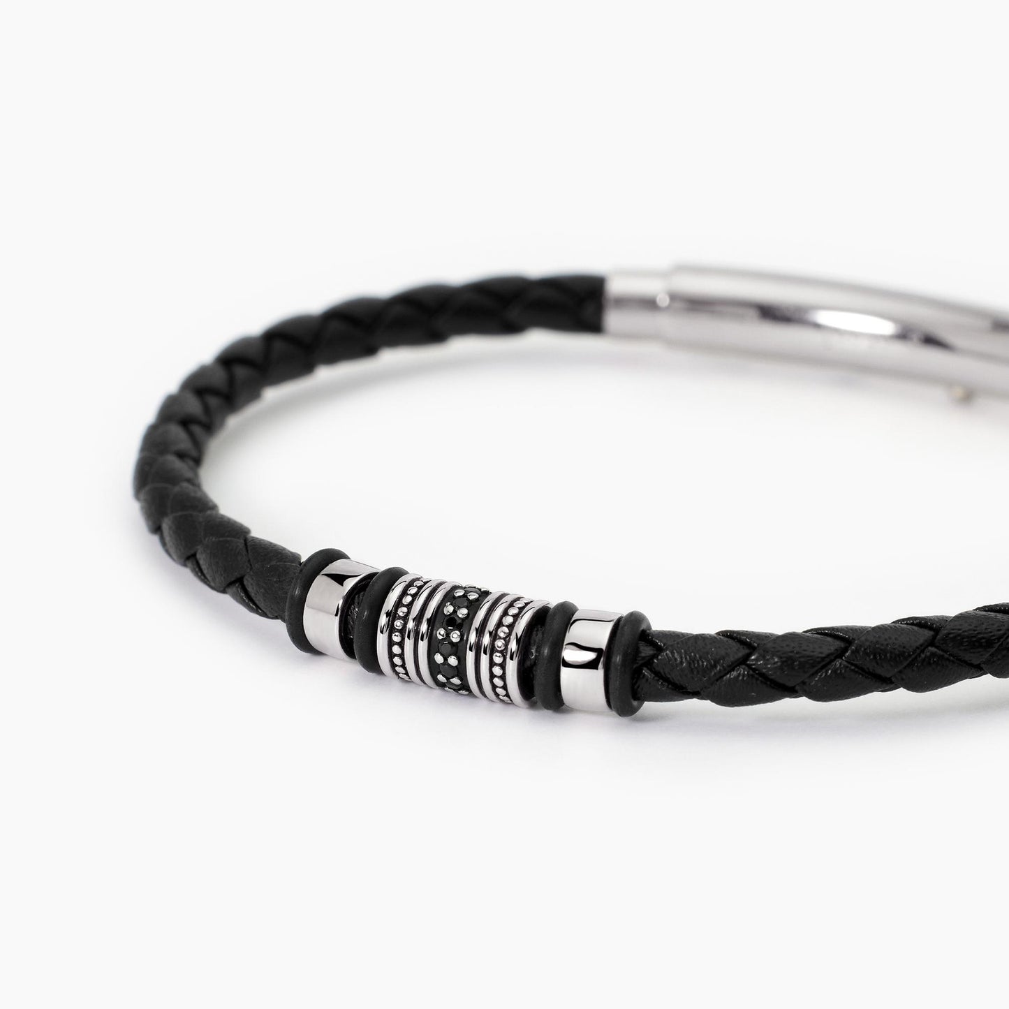 MABINA -Bracciale in acciaio in lab leather