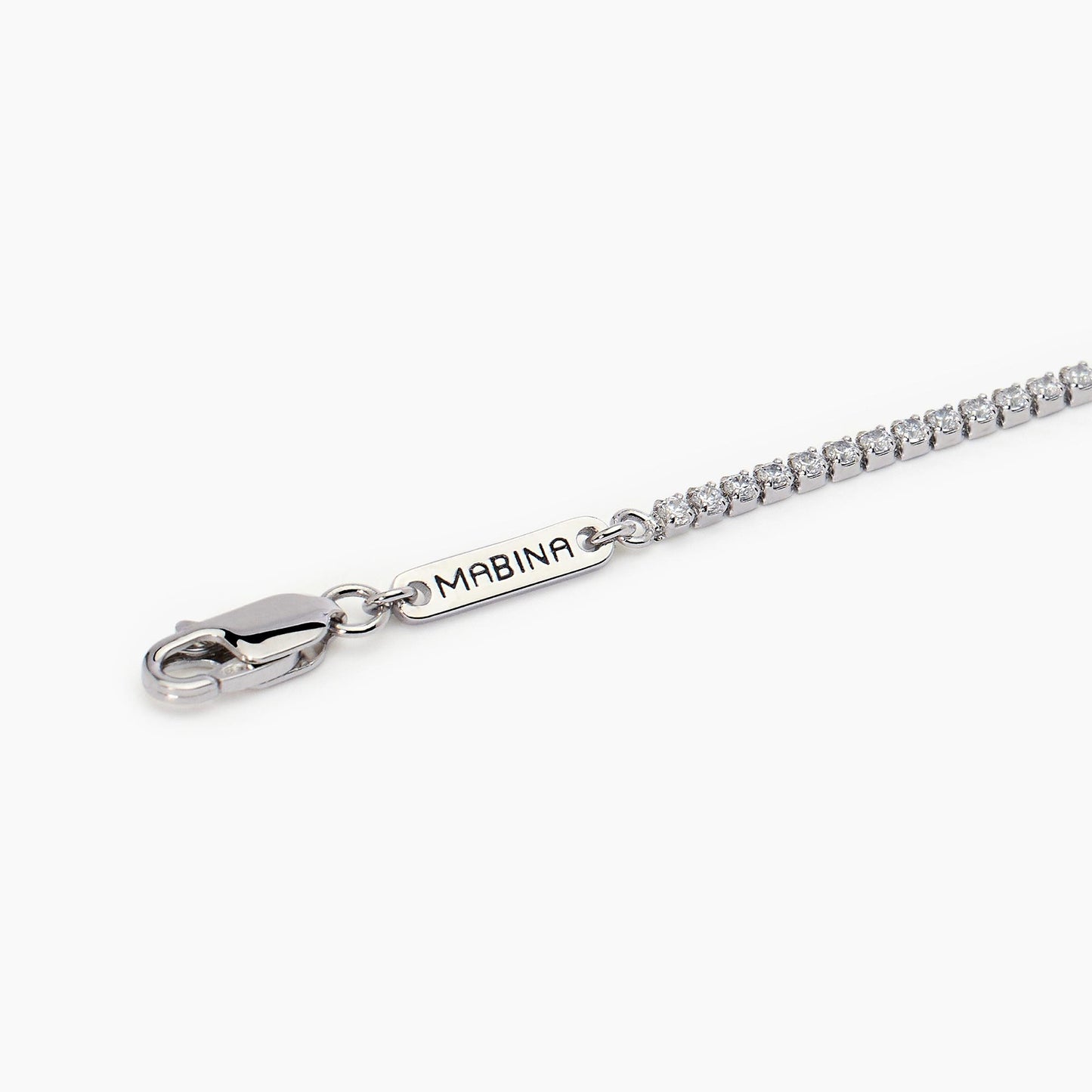 MABINA UOMO - Bracciale tennis bianco