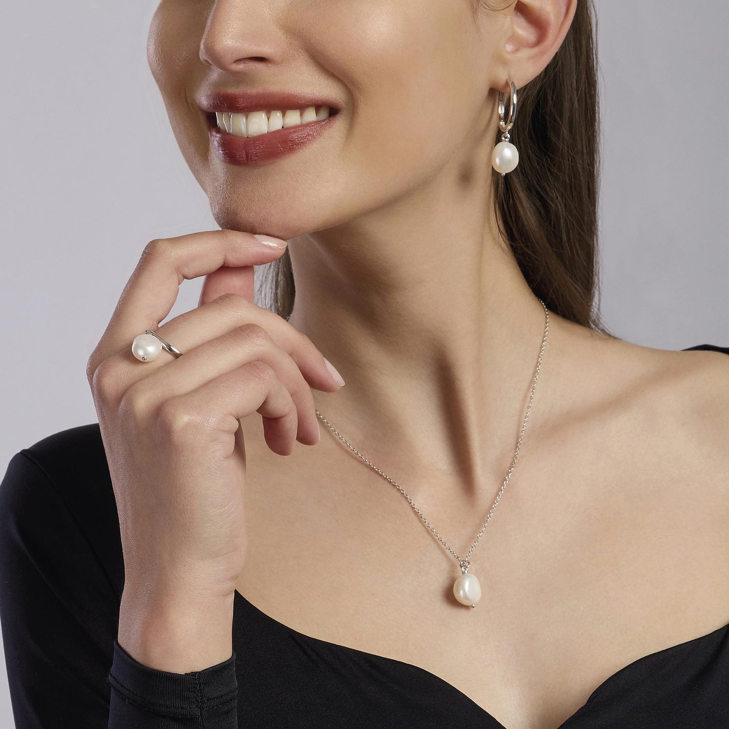 MABINA - Fedina in argento con perla