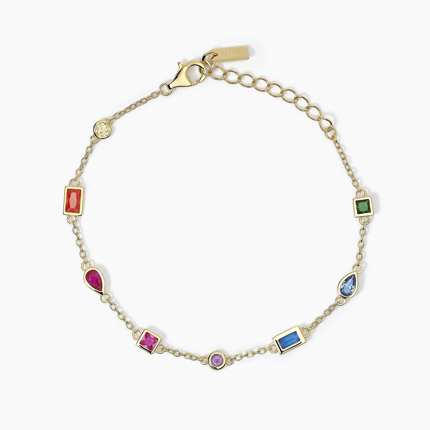 MABINA - Bracciale multicolor con catena forzatina