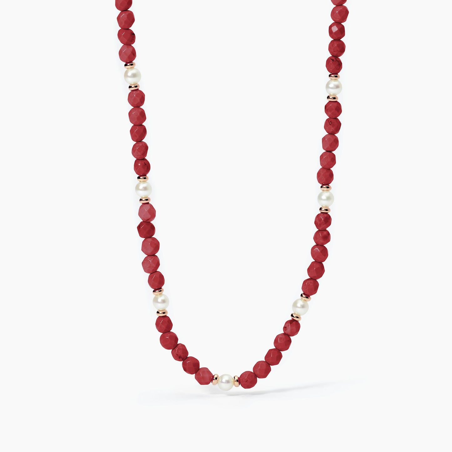 MABINA - Girocollo con corallo bambù e perle
