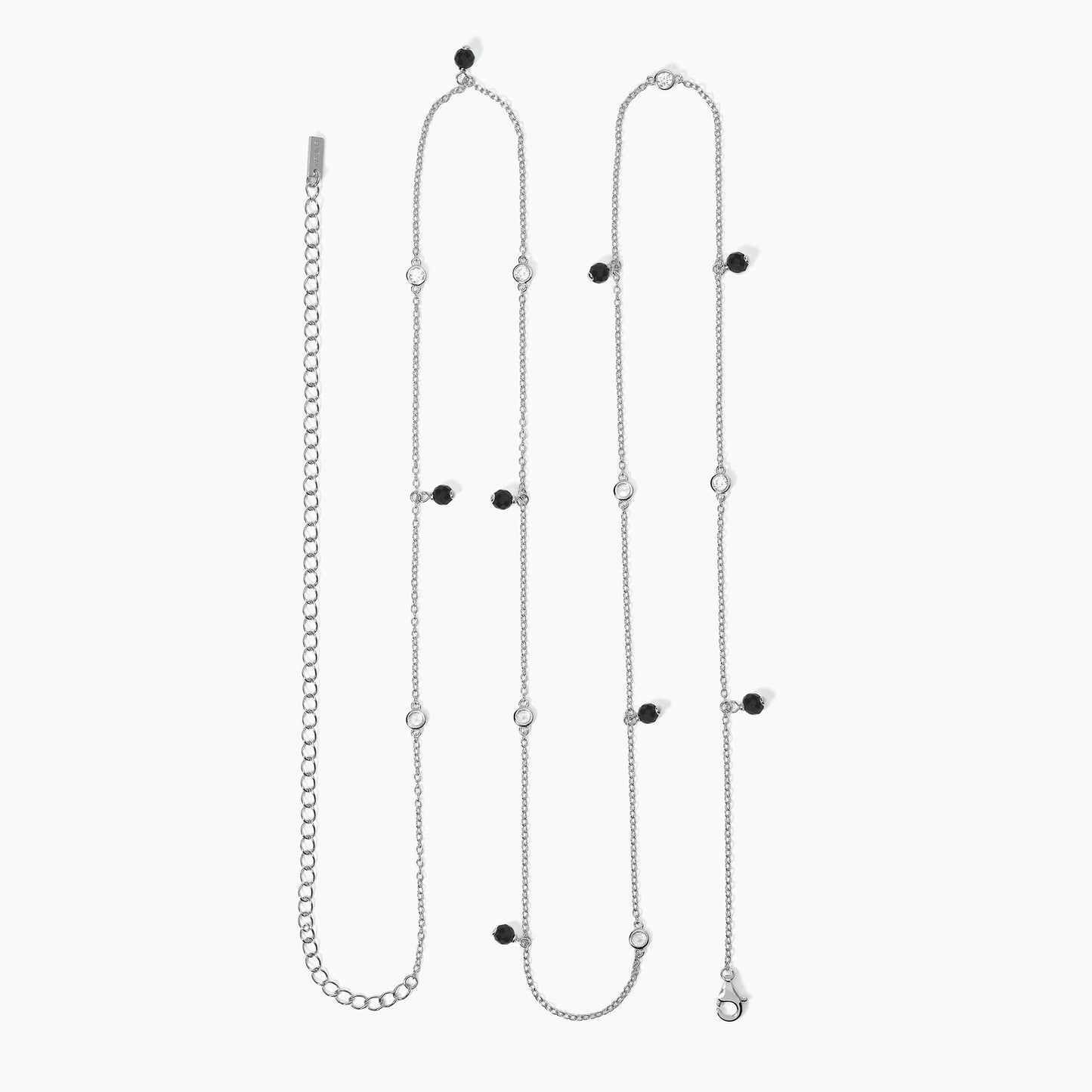 MABINA - Catena girovita in argento con agata nera