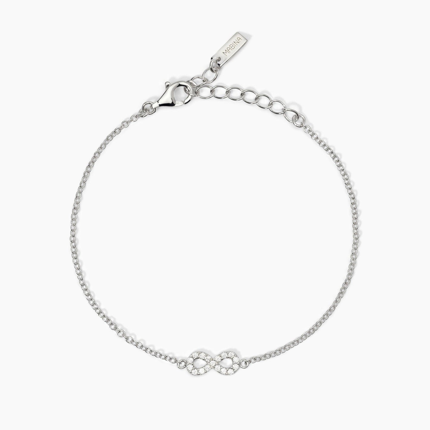 MABINA - Bracciale in argento con catena forzatina e infinito