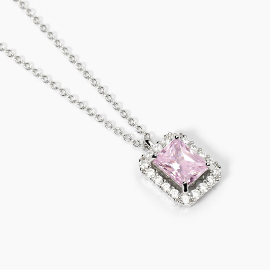 MABINA - Girocollo in argento con zircone rosa