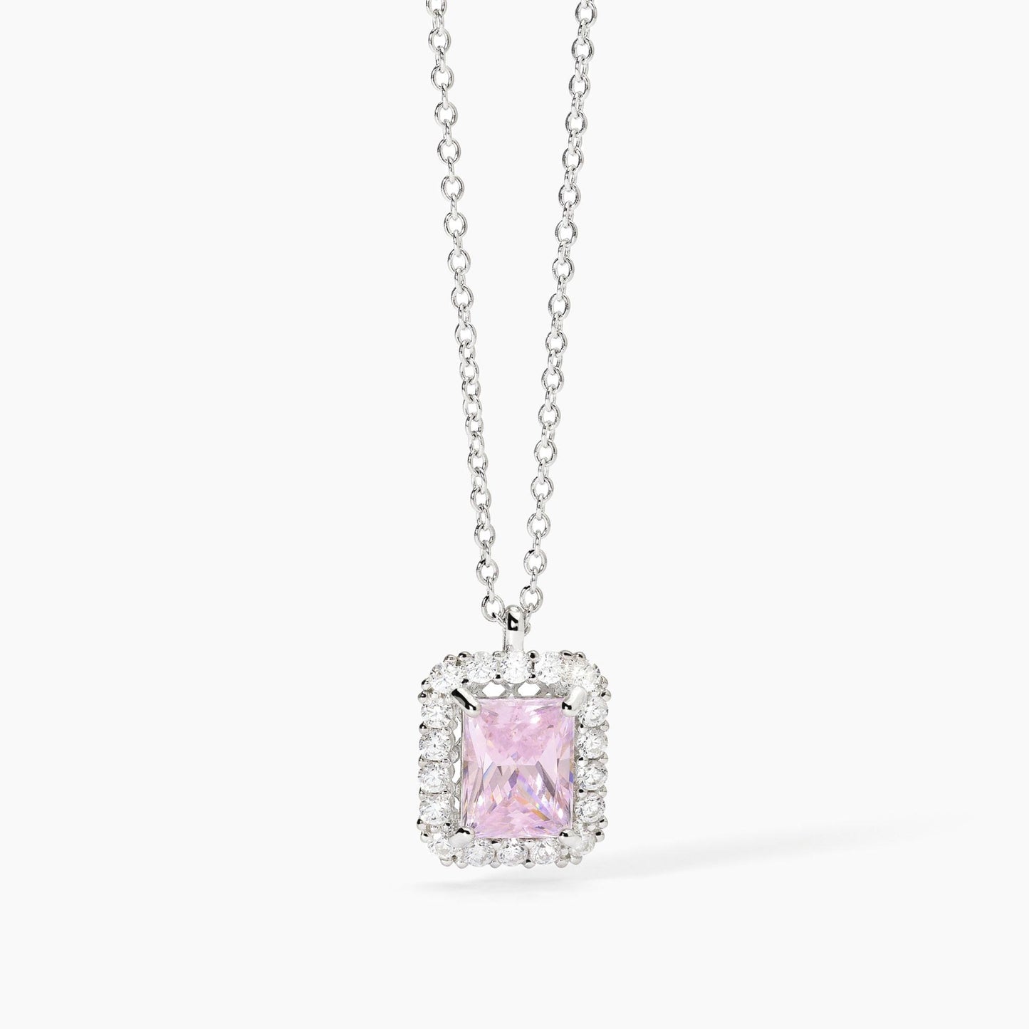 MABINA - Girocollo in argento con zircone rosa