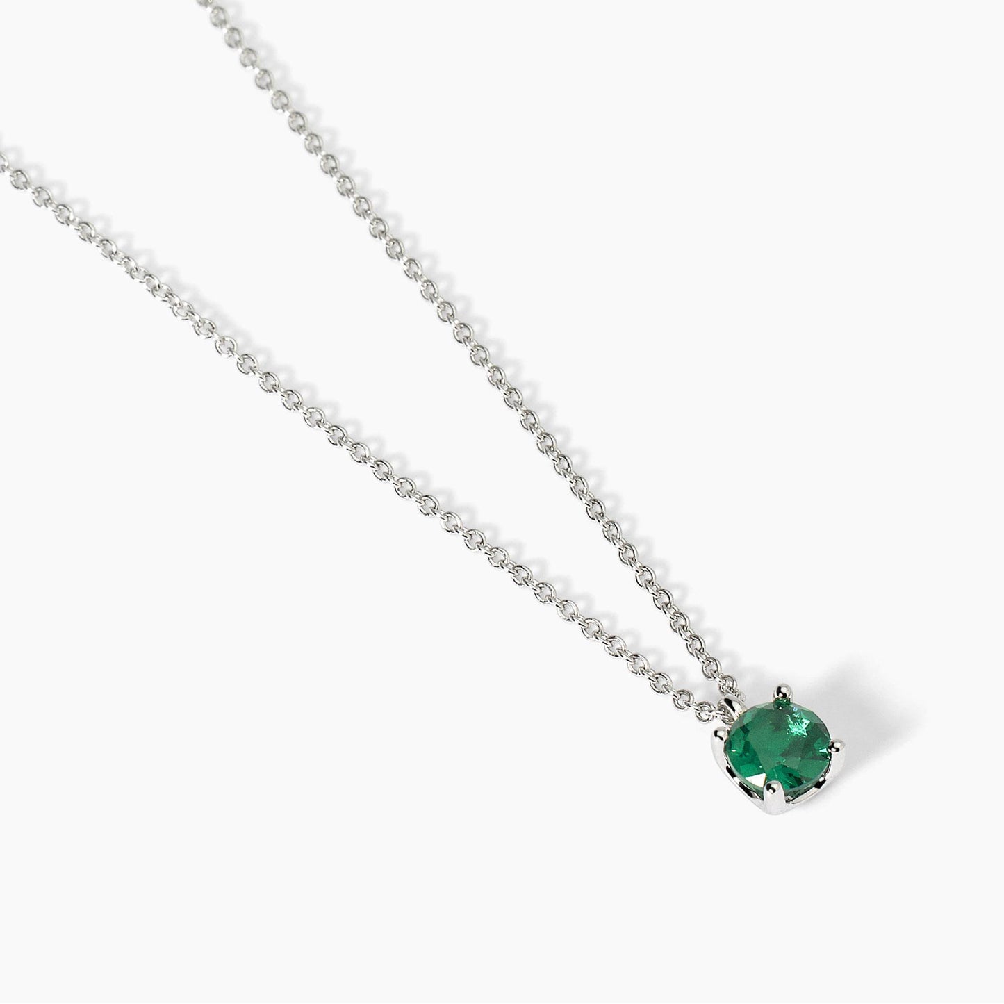 MABINA - Girocollo in argento con smeraldo sintetico
