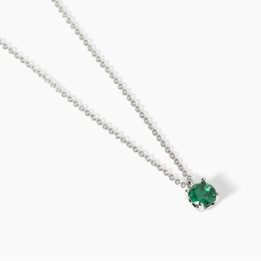 MABINA - Girocollo in argento con smeraldo sintetico