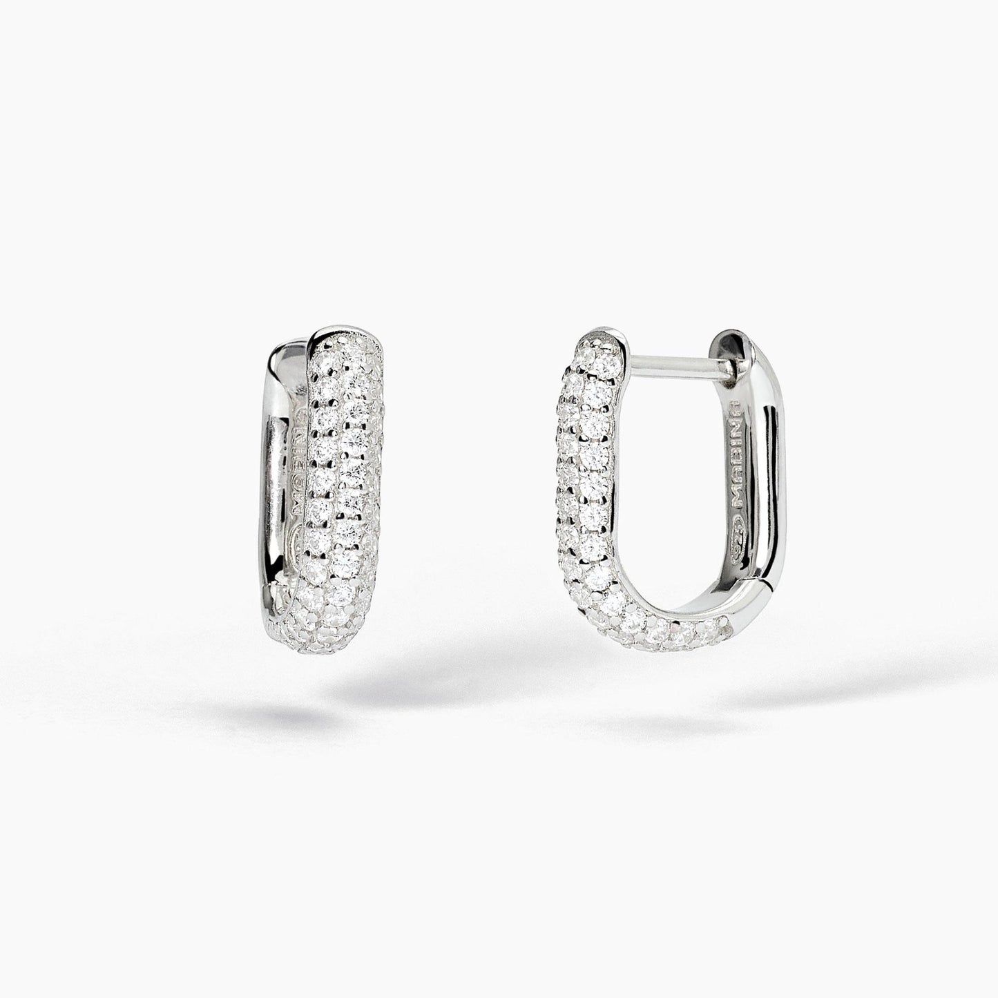 MABINA - Orecchini ovali in argento con pavè