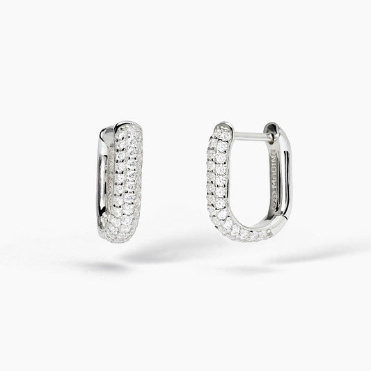 MABINA - Orecchini ovali in argento con pavè