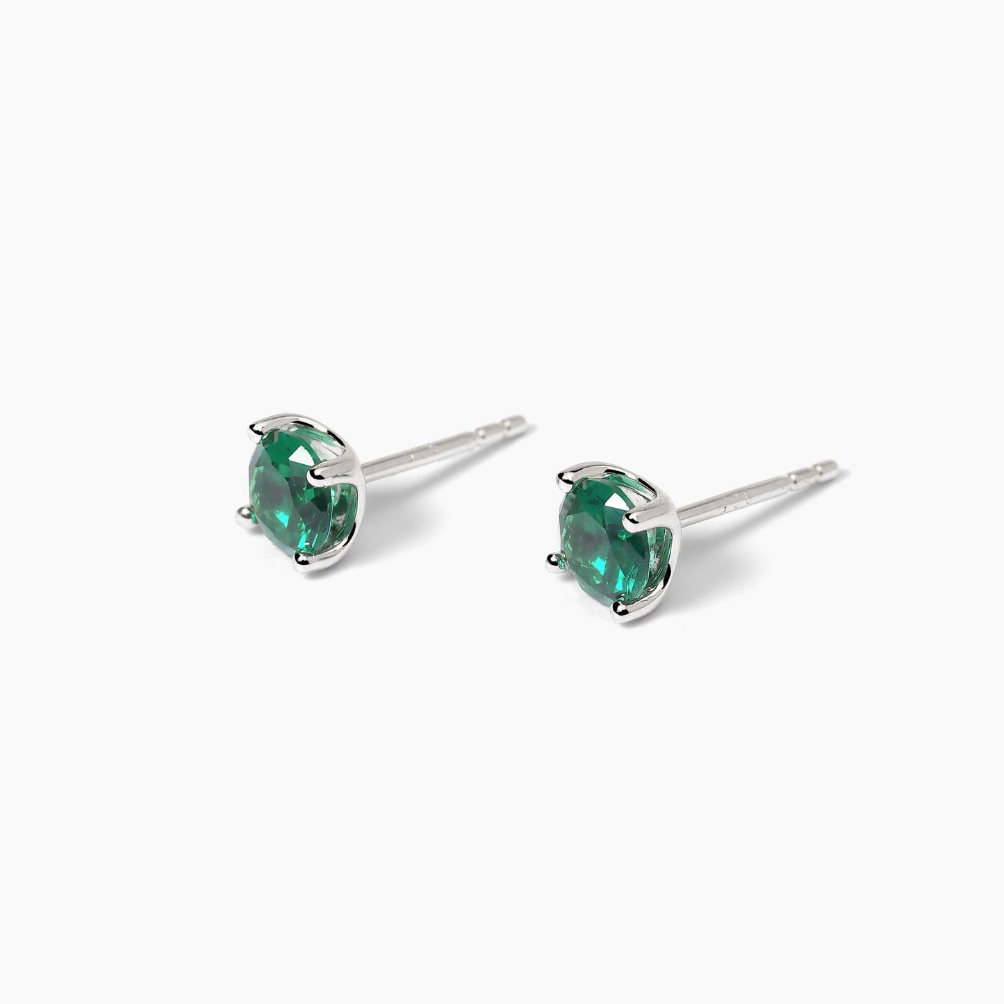 MABINA - Orecchini in argento con smeraldi sintetici