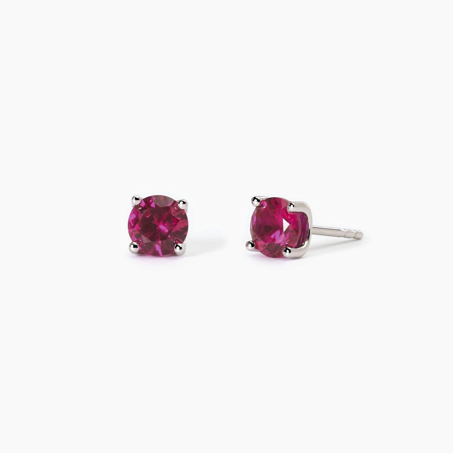 MABINA - Orecchini in argento con rubini sintetici
