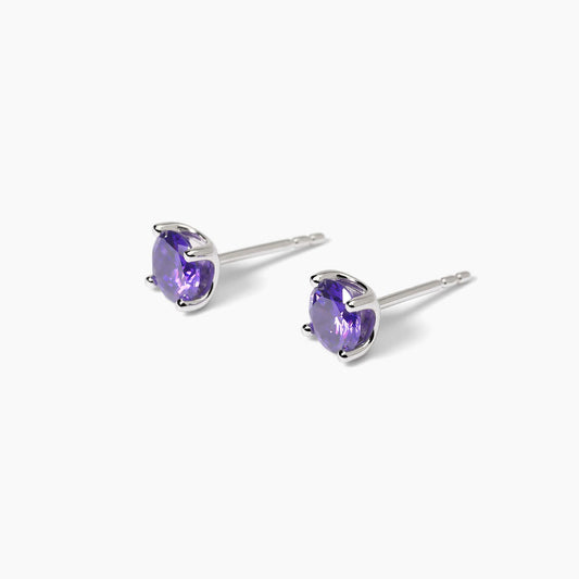 MABINA - Orecchini in argento con zirconi viola