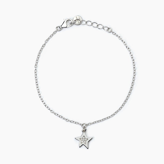 MABINA JUNIOR - Bracciale in argento con stellina e zirconi