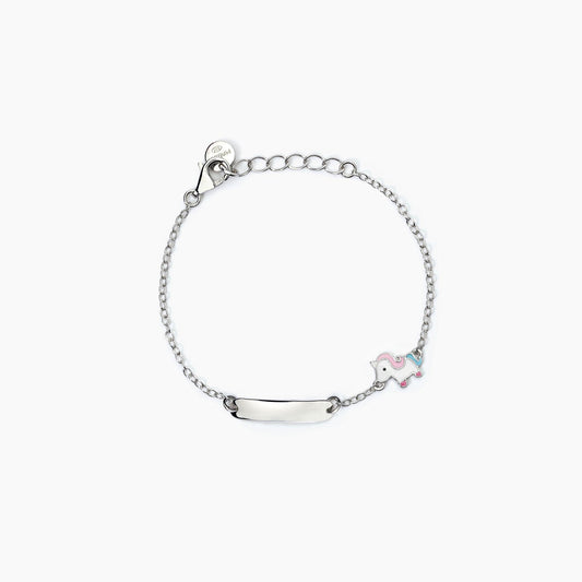 MABINA JUNIOR - Bracciale personalizzabile in argento con unicorno