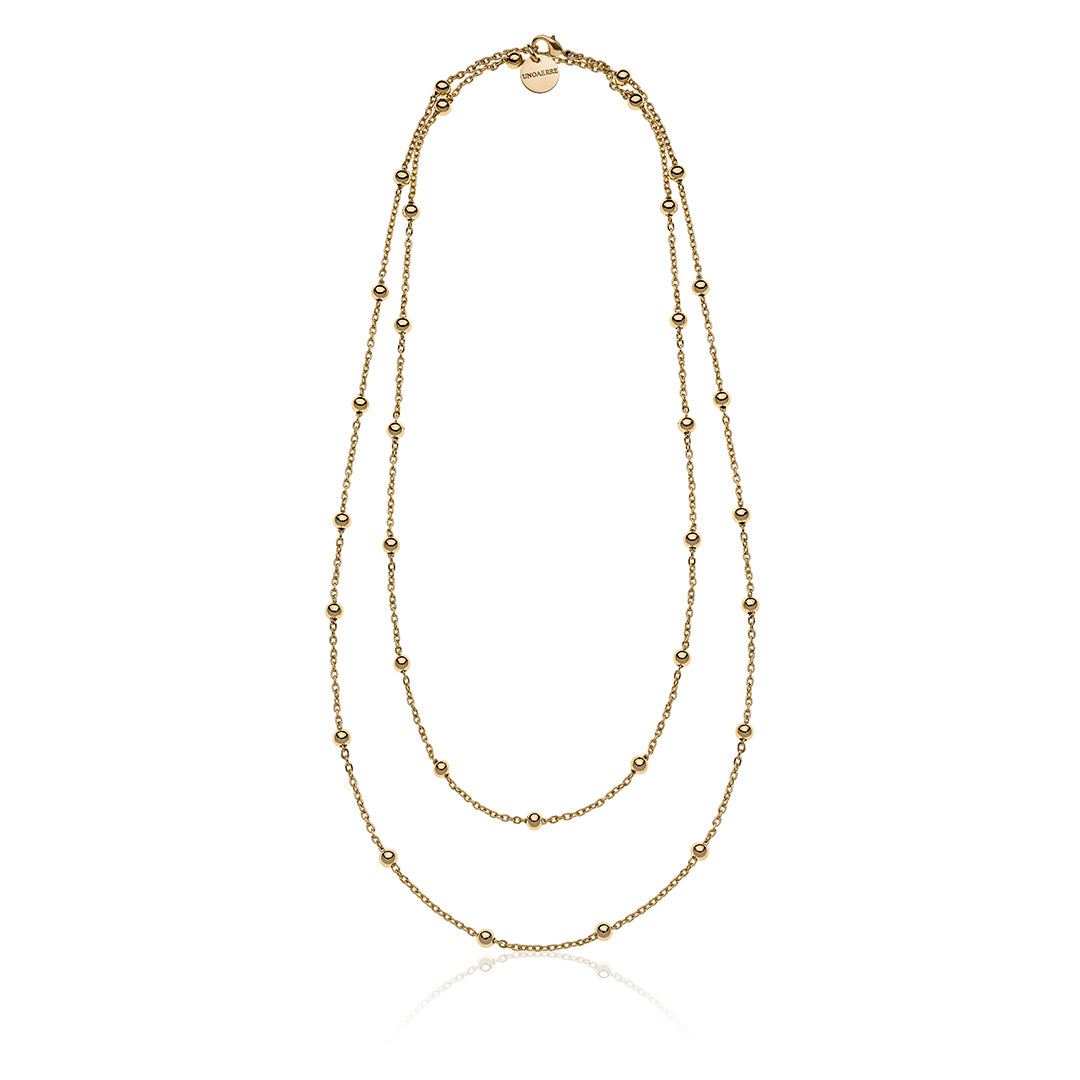 UNOAERRE - Collana in bronzo dorato con sfere