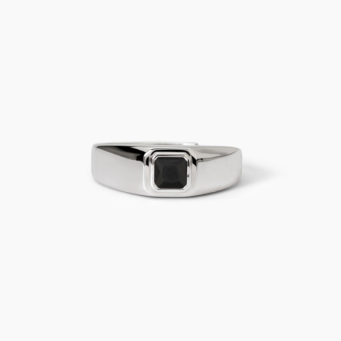 MABINA - Anello in argento con zircone nero