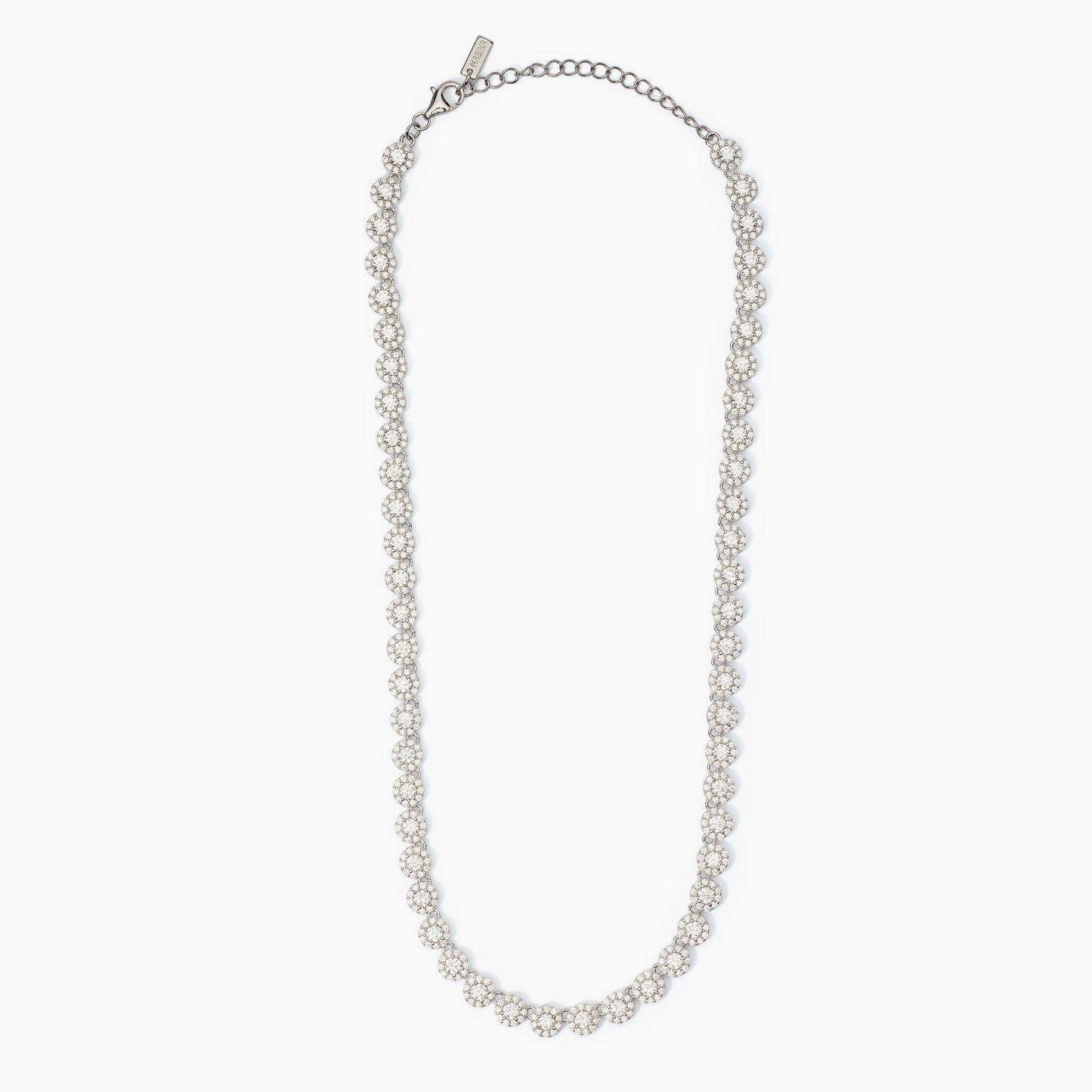 MABINA - Girocollo tennis in argento con zirconi MILANESIENNE