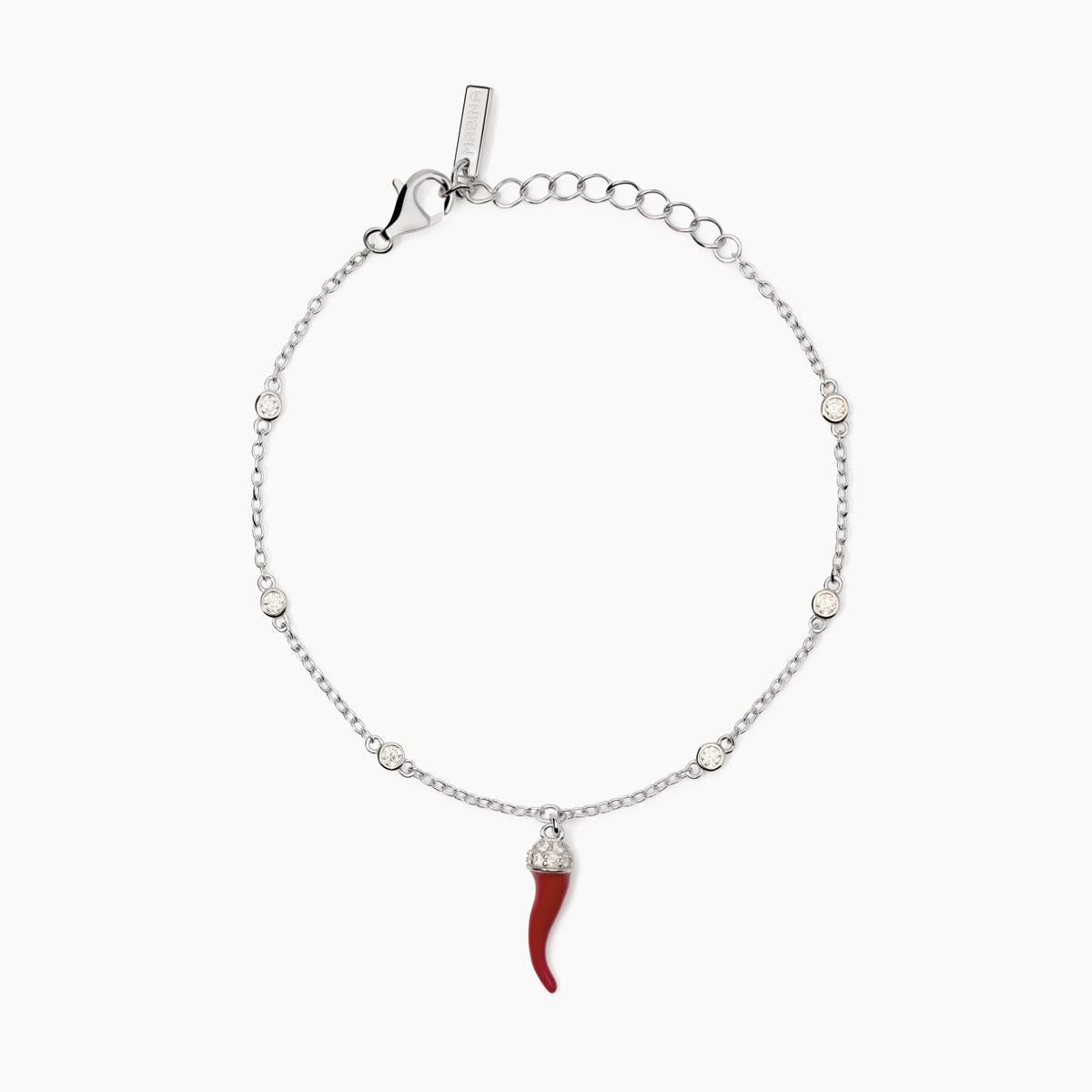 MABINA - Bracciale in argento con cornetto smaltato