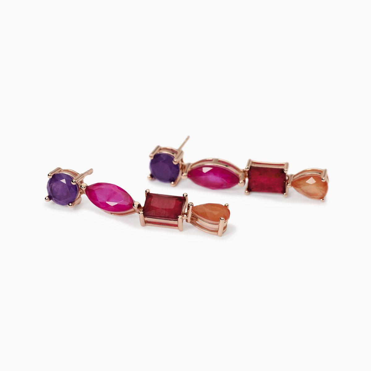 MABINA - Orecchini pendenti con fusion stone