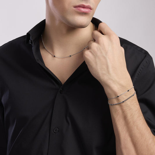 MABINA UOMO - Collana uomo con catena e zirconi