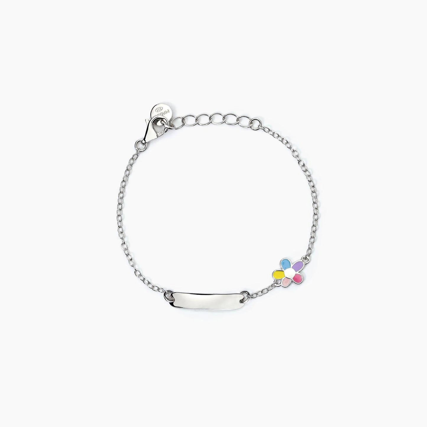 MABINA JUNIOR - Bracciale personalizzabile in argento con fiorellino