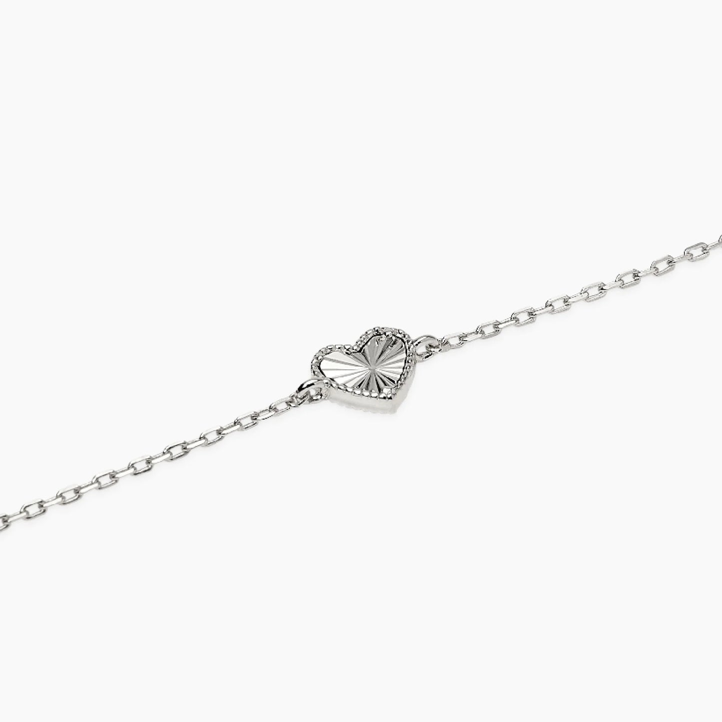 MABINA -Bracciale in argento con catena forzatina e cuore