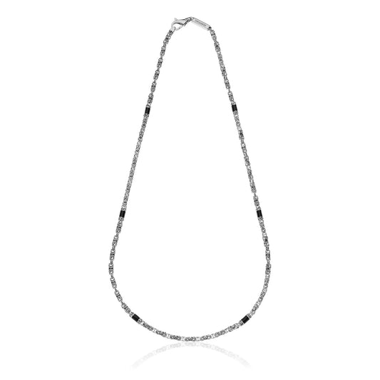 UNOAERRE UOMO - Collana in argento e smalto nero