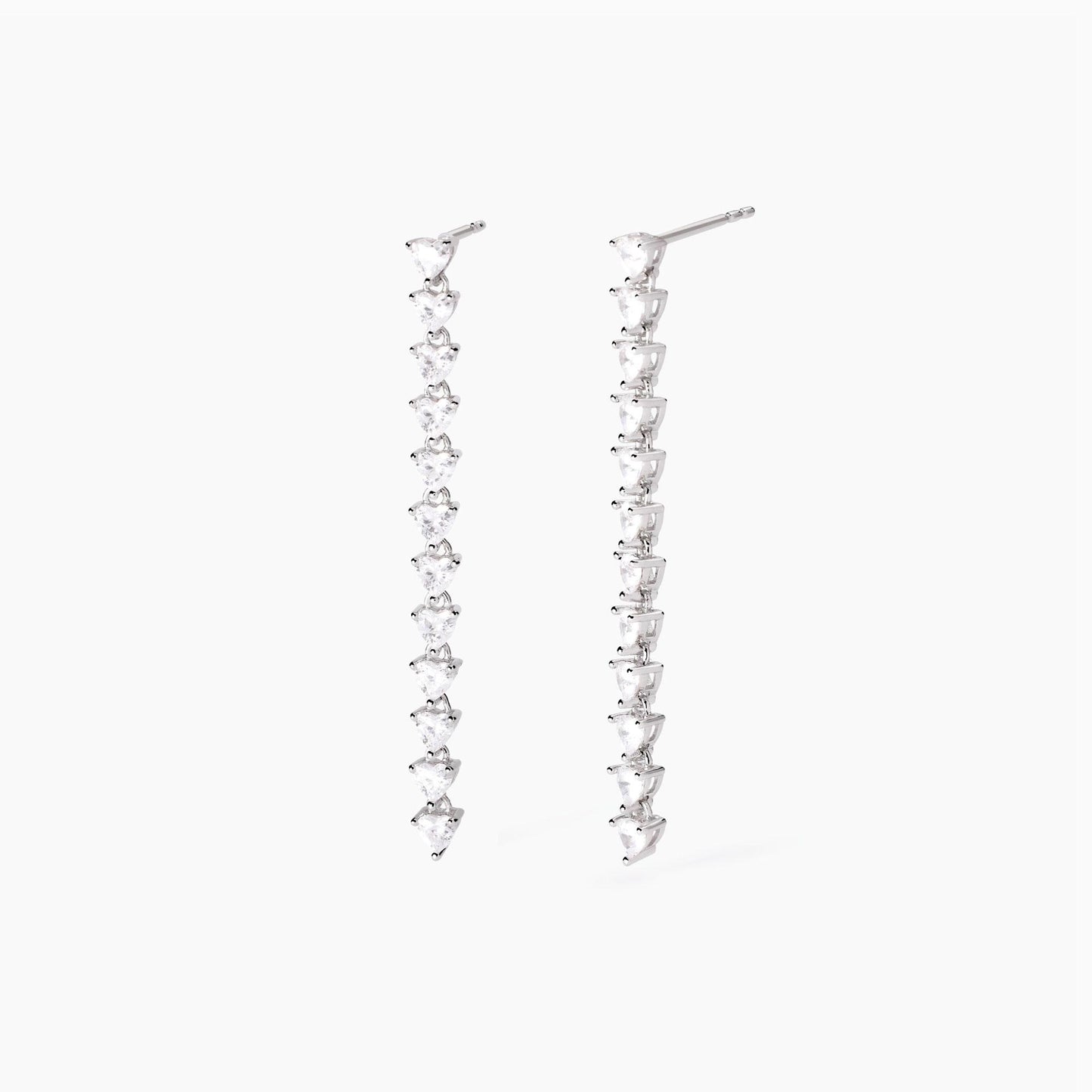 MABINA - Orecchini con zirconi taglio cuore