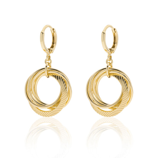 UNOAERRE - Orecchini pendenti con cerchi dorati