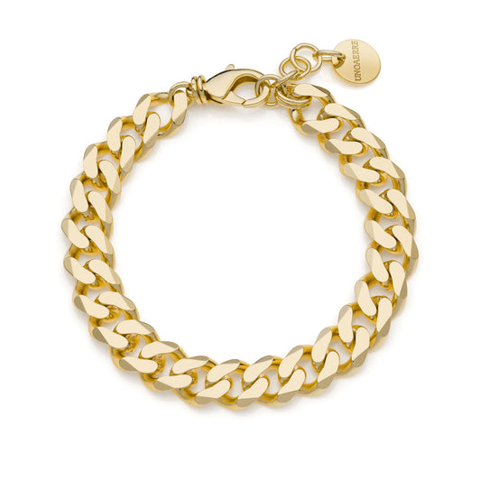 UNOAERRE - Bracciale catena grumetta dorata diamantata