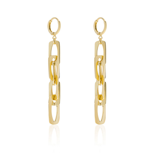 UNOAERRE - Orecchini pendenti in catena quadra