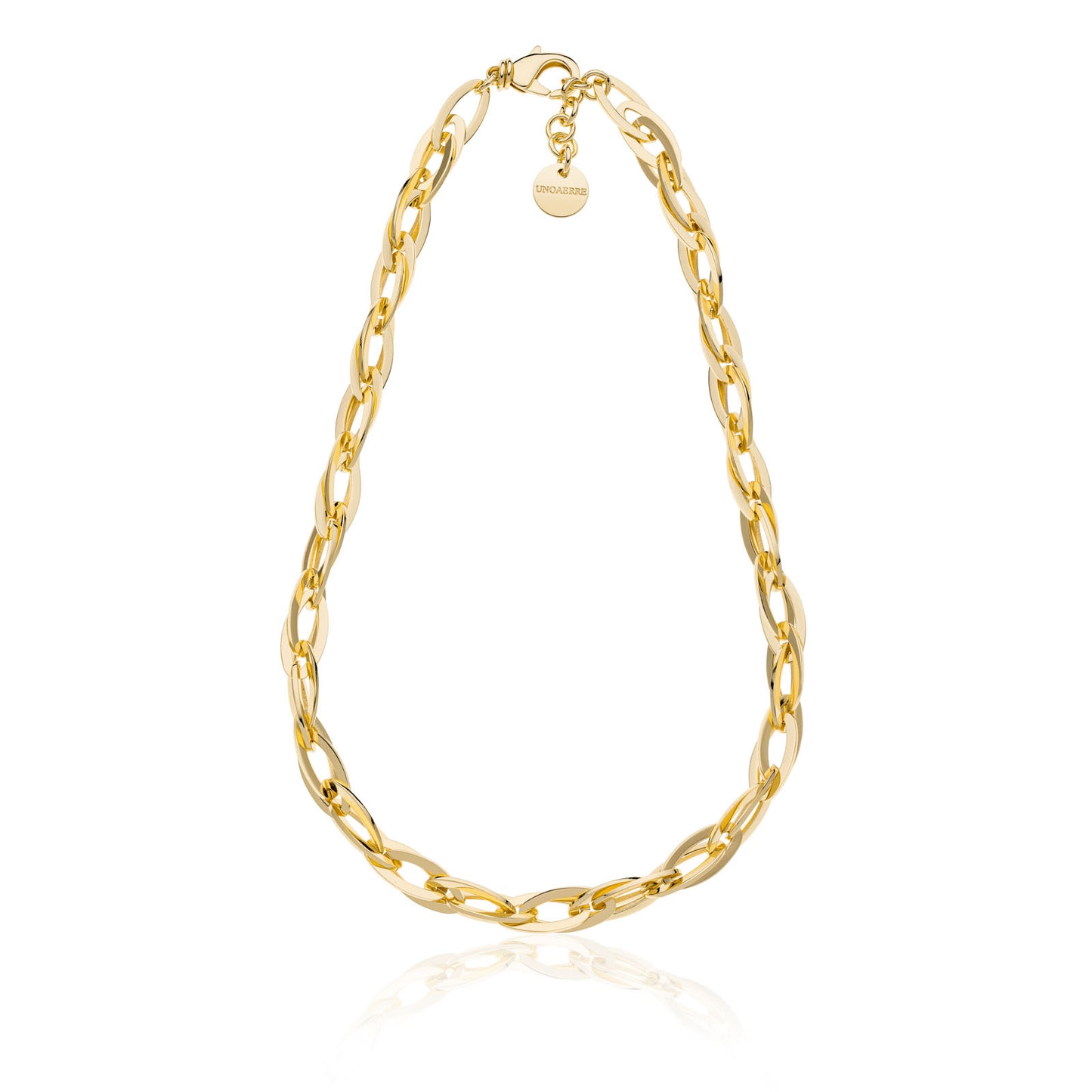 UNOAERRE - Collana catena navette dorata