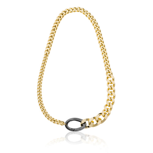 UNOAERRE - Collana grumetta con moschettone nero