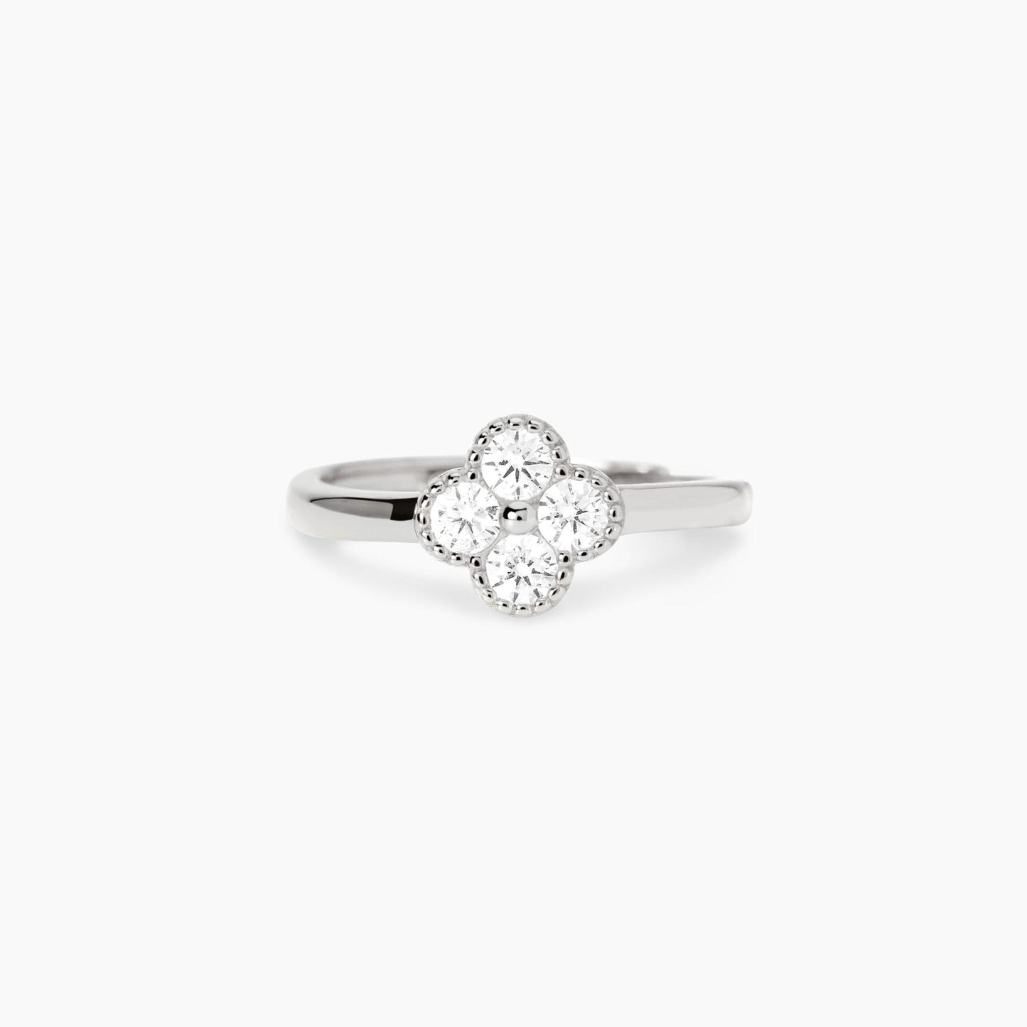 MABINA - Anello in argento con fiore in zirconi