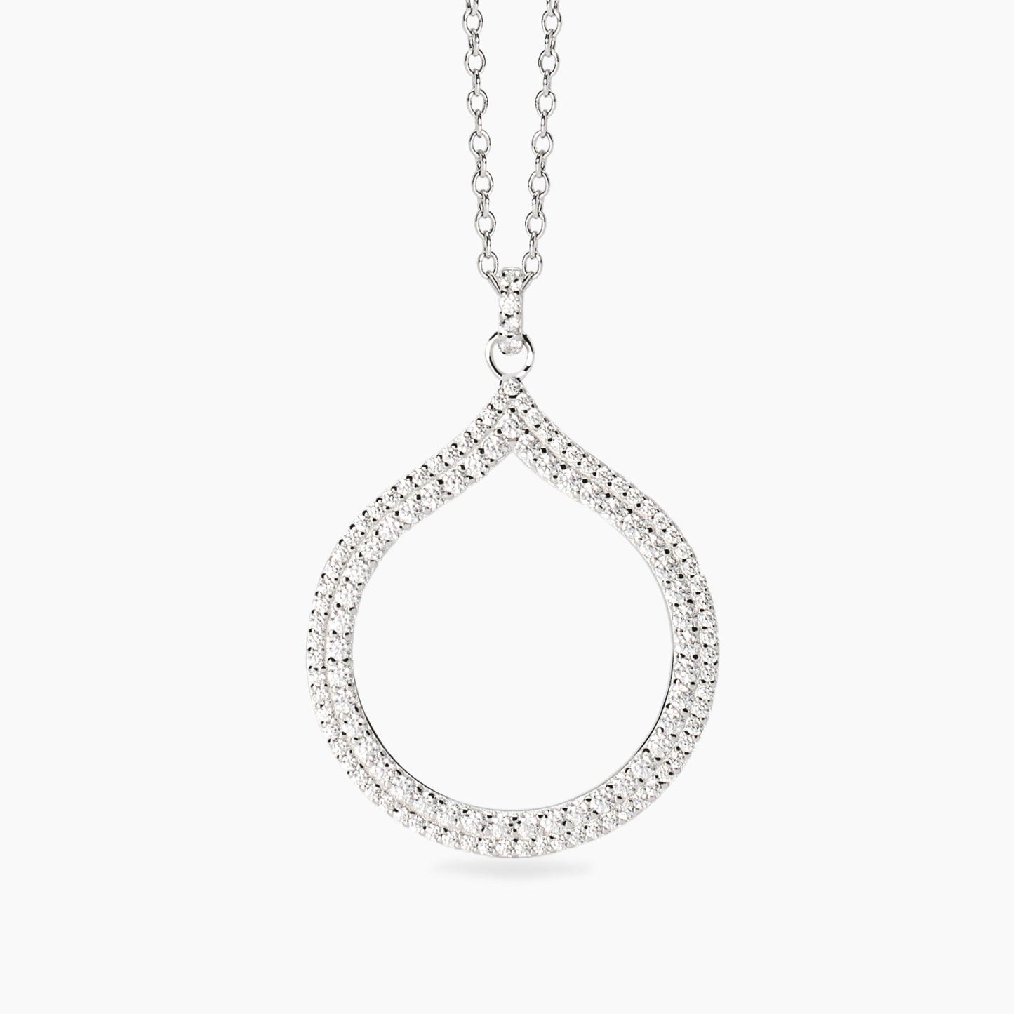 MABINA - Codice: 553783 Girocollo in argento con pendete goccia in zirconi