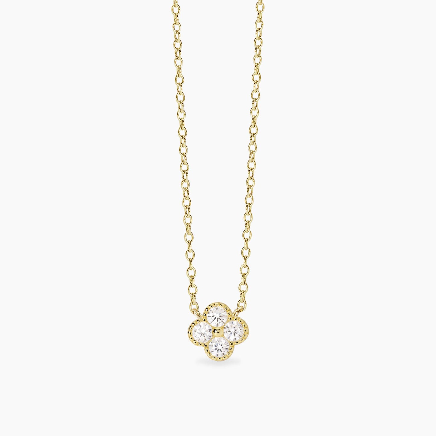 MABINA - Girocollo con ciondolo fiore in zirconi