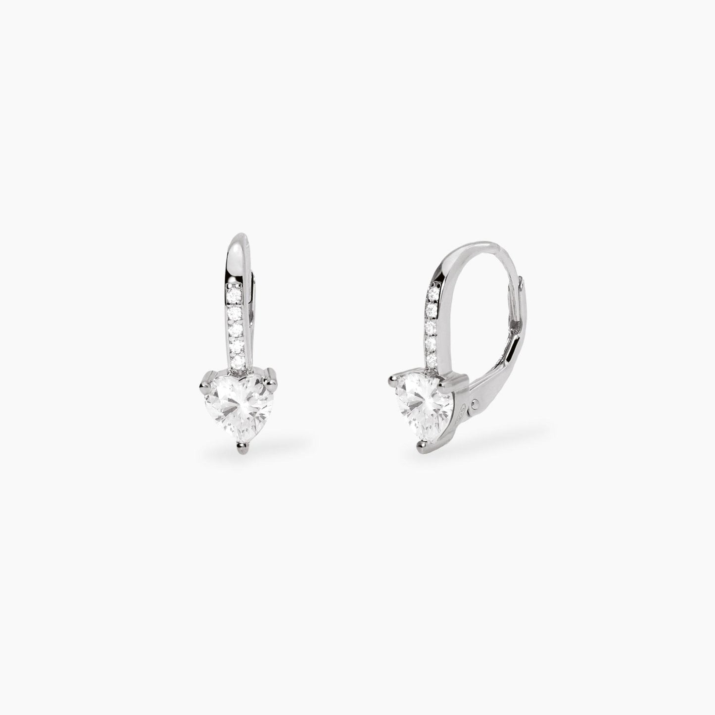 MABINA - Orecchini a monachella con zirconi taglio cuore