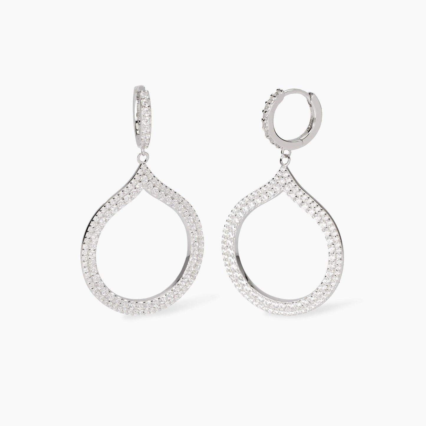 MABINA - Orecchini a cerchio con pendente goccia