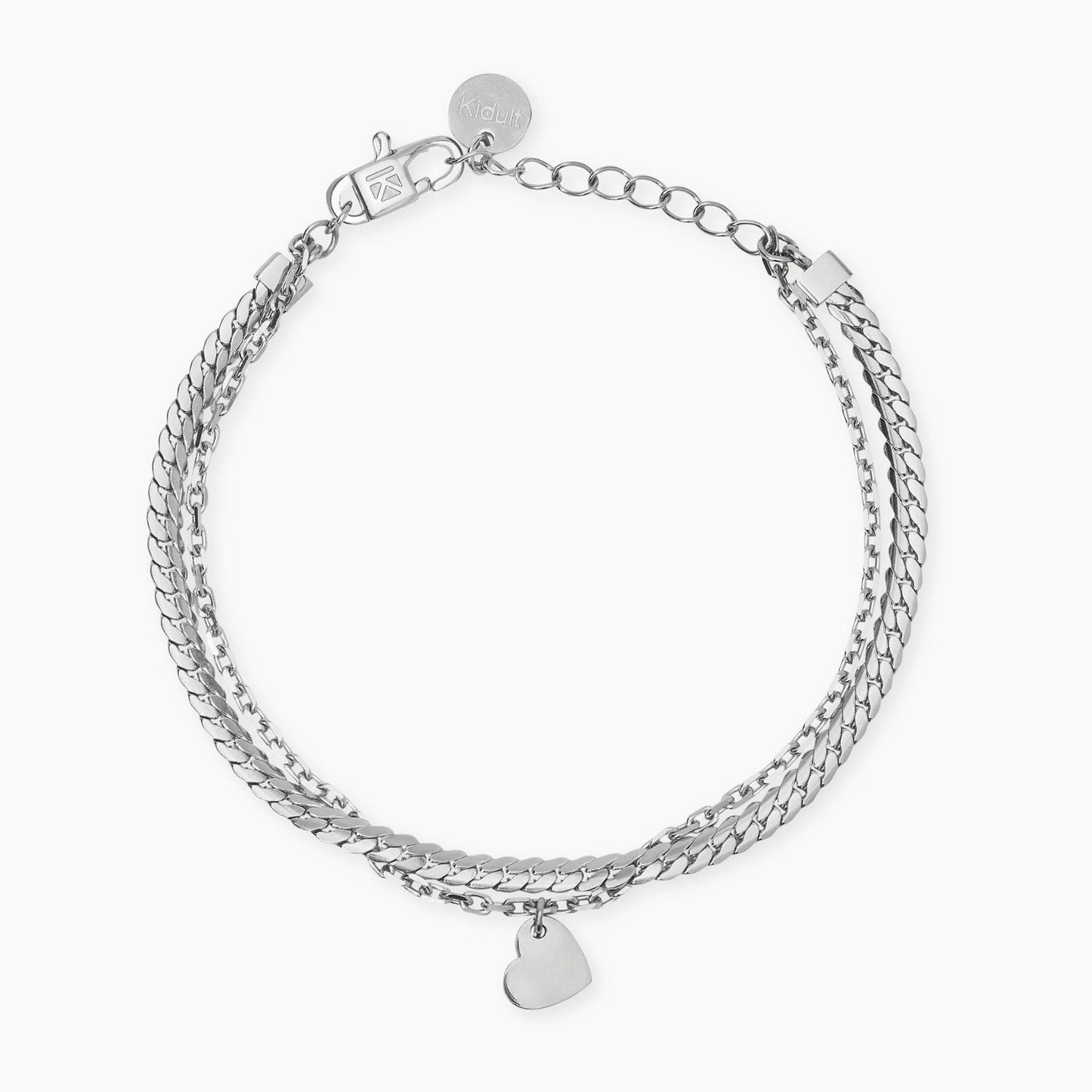 KIDULT -Bracciale con catene e ciondolo cuore