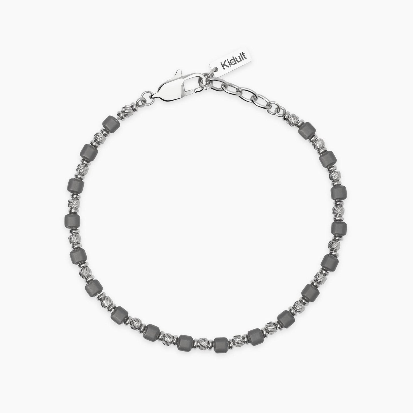 KIDULT -Bracciale in acciaio ed ematite