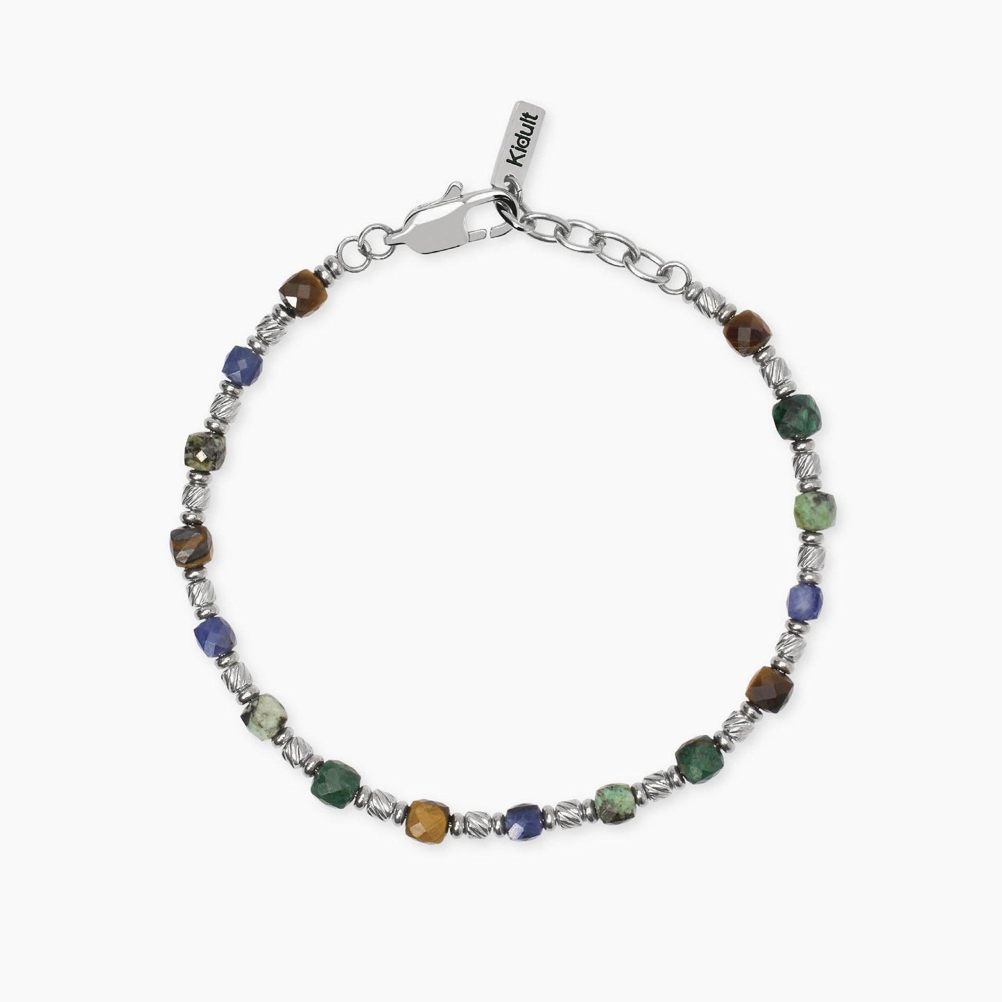 KIDULT -Bracciale in acciaio con pietre multicolor